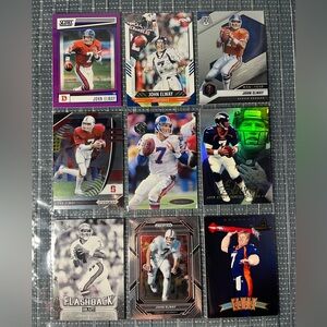 🏈 John Elway NFL National Football League Sports Trading Cards, Qty 9, Lot 1